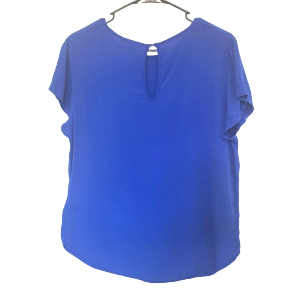 H&M royal blue women's top key hole back front pocket size 10